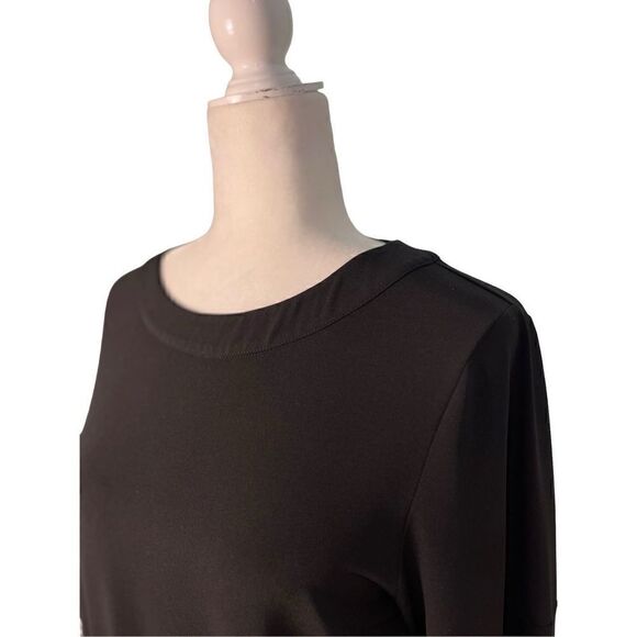 nu long sleeve black tunic with fringed bottom - M - Picture 3 of 7